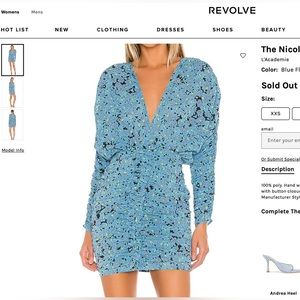 L'Academie The Nicoletta Mini Dress in Blue Floral